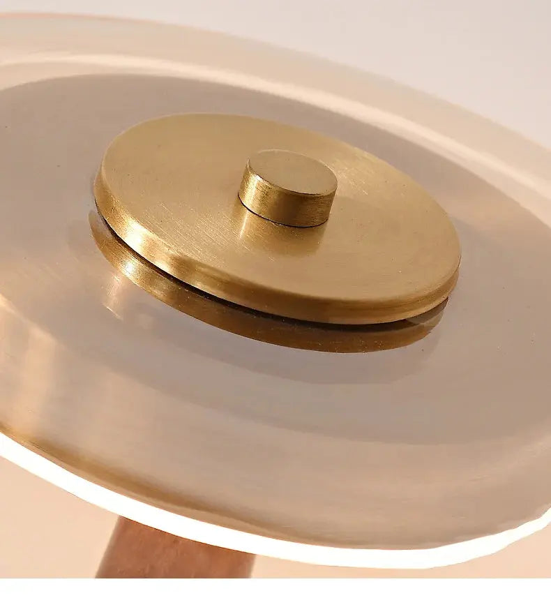 Julius – Mushroom-Style Glass and Walnut LED Table Lamp for Elegant Living Spaces Kozyled