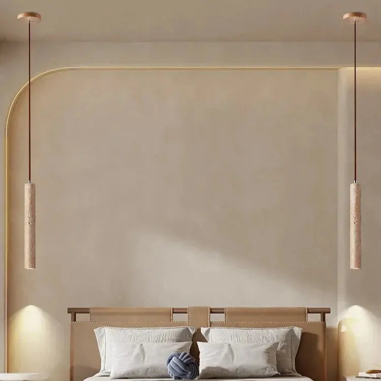 Lars – Cave Stone Long Tube LED Pendant Lamp for Natural, Modern Lighting Kozyled