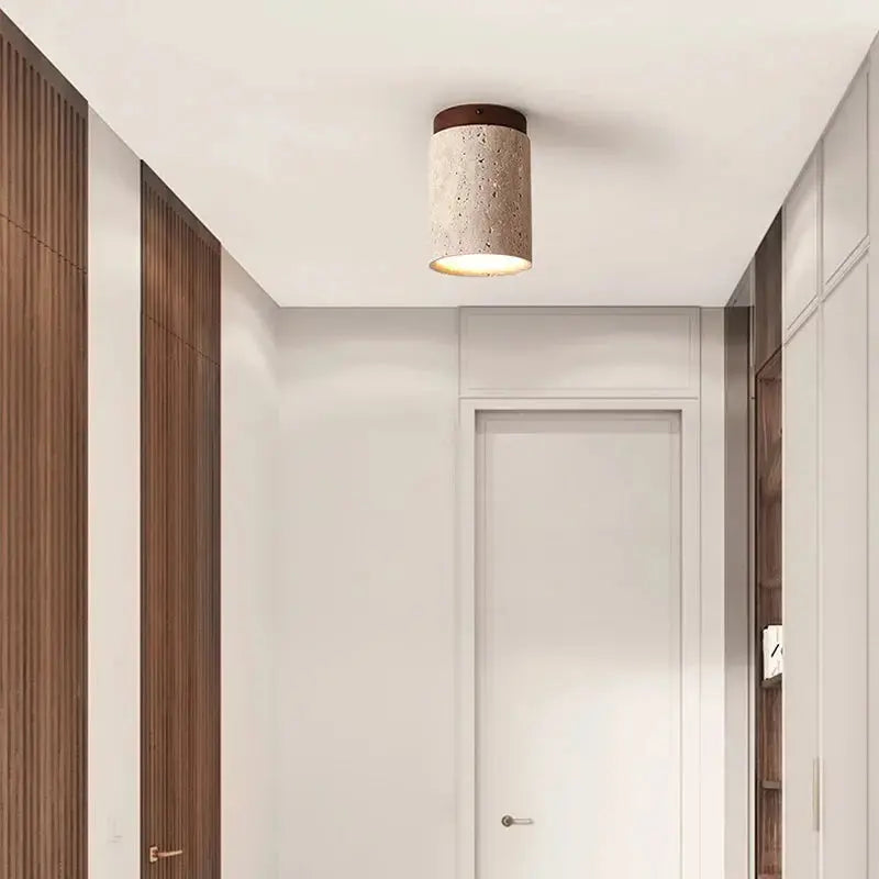 Japandi Stone Ceiling Lamp for Hallway & Porch – Raito lampasa.com