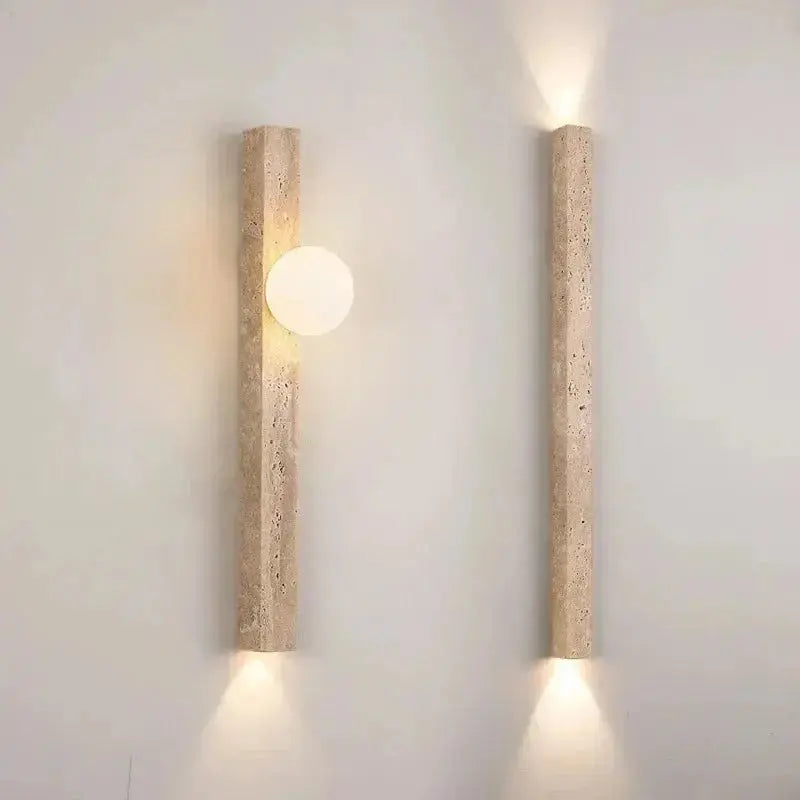 Japandi Travertine Long LED Wall Sconce – Sorell lampasa.com