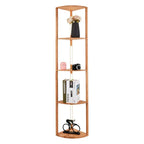 Modern Wood Storage Shelf With LED Light Malene SPINGAR.COM