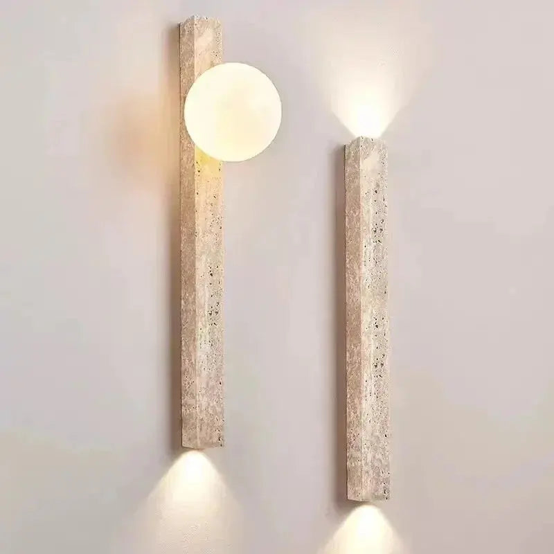 Japandi Travertine Long LED Wall Sconce – Sorell lampasa.com