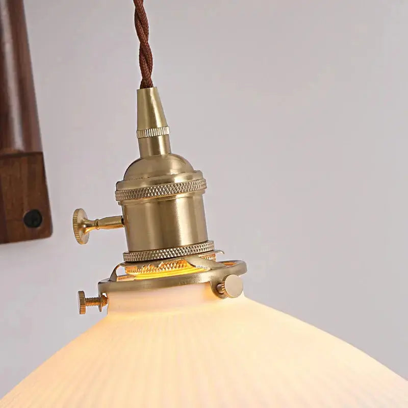 Roald – Japanese Retro LED Wall Lamp with Folding Design in Walnut Finish Lampasa.com