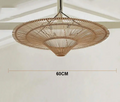 Mika – Handmade Round Japanese Rattan LED Pendant Light for Minimalist Interiors Kozyled