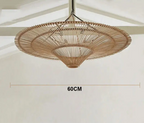 Mika – Handmade Round Japanese Rattan LED Pendant Light for Minimalist Interiors Kozyled