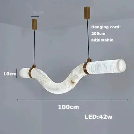 Hasteinn – Dimmable LED Pendant Light with Creative Marble Tube Design for Dining Tables and Bars Kozyled.com