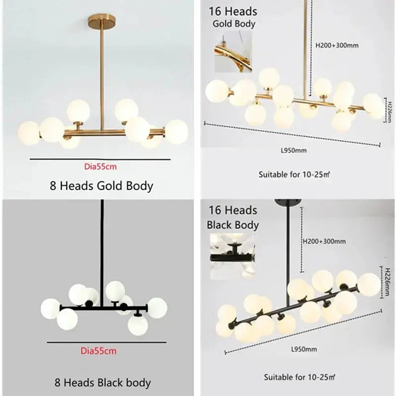 Asmund – Modern Glass Ball LED Pendant Light for Dining Tables and Bars Kozyled.com
