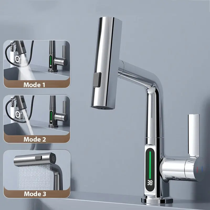 Unique Design Digital Display Waterfall Basin faucet Vidar SPINGAR.COM