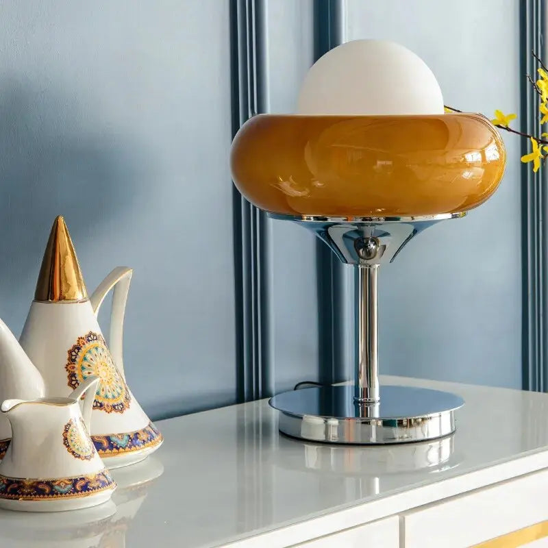 Vintage Glass Shade LED Floor Lamp/ Table Lamp Malin SPINGAR.COM