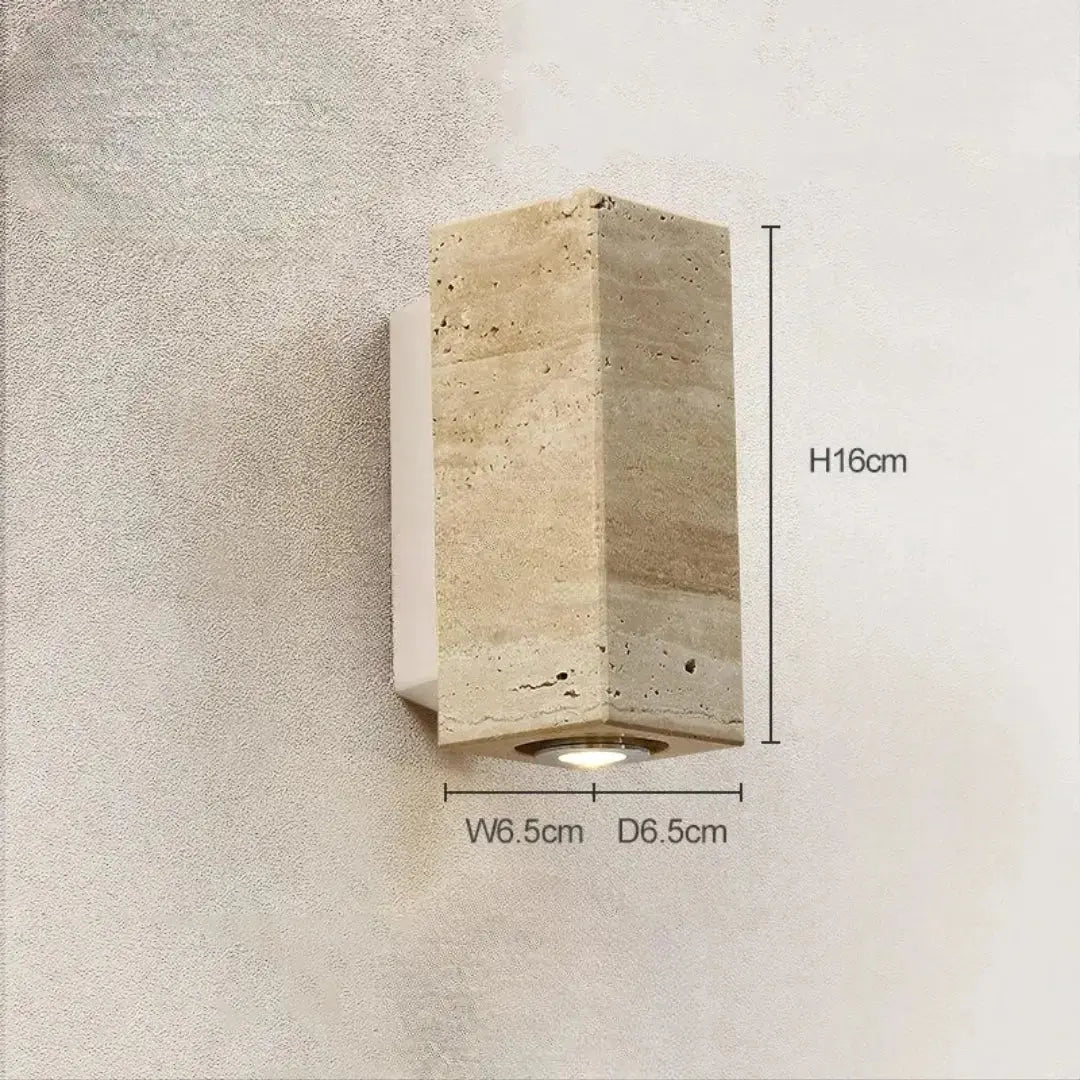 Japandi Travertine Stone Outdoor - indoor LED Wall Lamp – Solvar lampasa.com