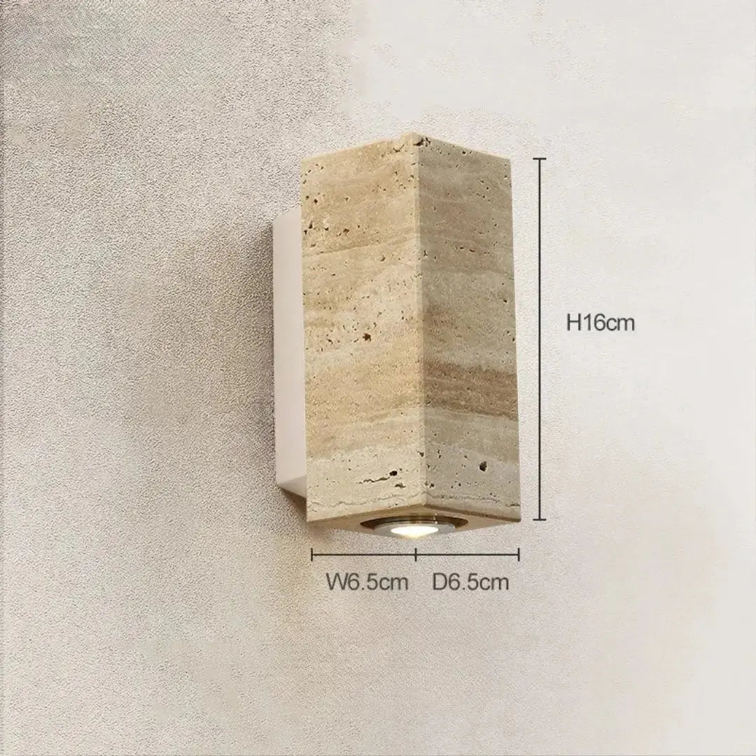Japandi Travertine Stone Outdoor - indoor LED Wall Lamp – Solvar lampasa.com