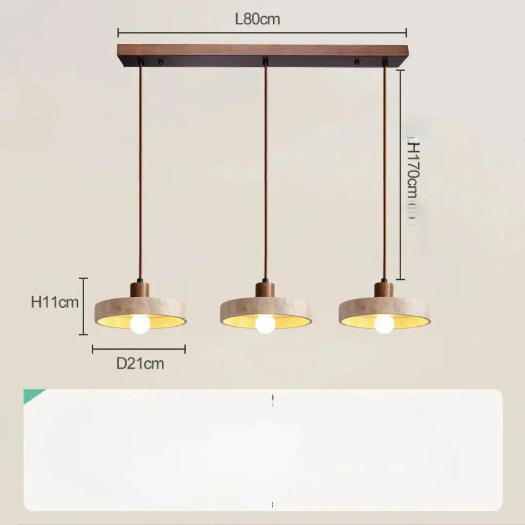 Oskar – Natural Stone & Wood LED Pendant Lamp Lampasa.com