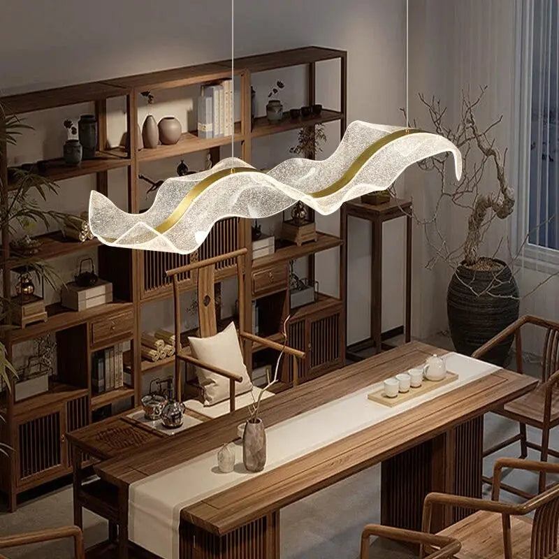 Modern Dimmable Decorative Flat Wavy LED Kitchen Island/ Bar Lamp Thordis SPINGAR.COM