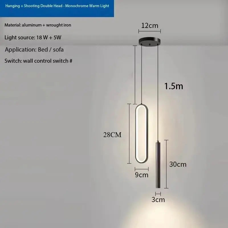 Ovrin – Modern Minimalist Oval & Spot LED Pendant Lamp Lampasa.com