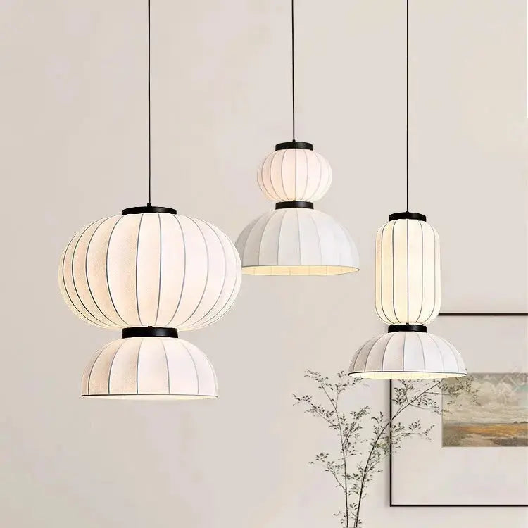 Japandi Silk Lantern LED Pendant Light – Yukari lampasa.com