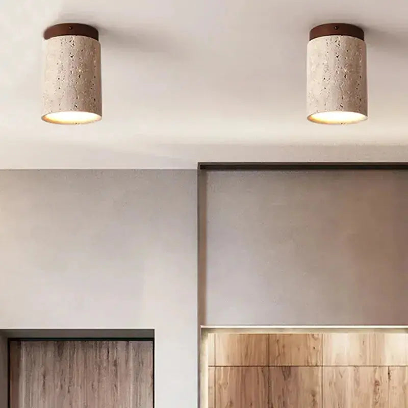 Japandi Stone Ceiling Lamp for Hallway & Porch – Raito lampasa.com