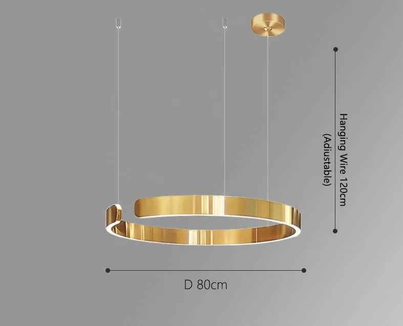 Modern Luxury Dimmable Ring LED Pendant Lamp Alberte