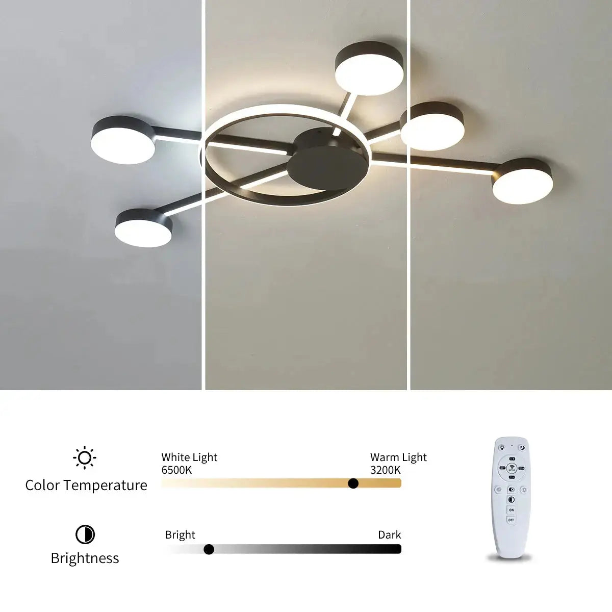 Kasper - Multi Head Chrome Plated Modern Dimmable LED Ceiling Lamp Lampasa.com