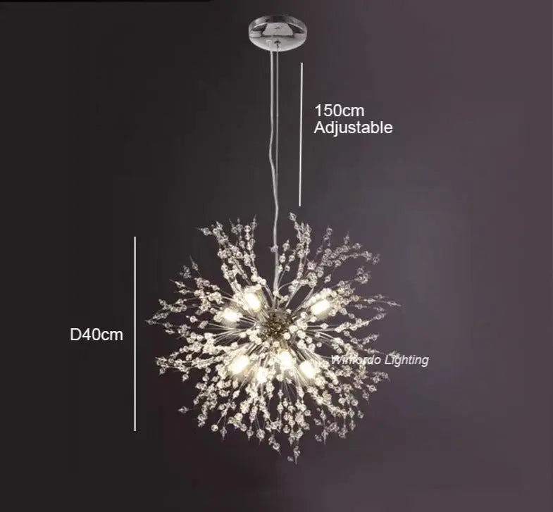 Modern Crystal Dandelion LED Pendant Lamp Oskar SPINGAR.COM