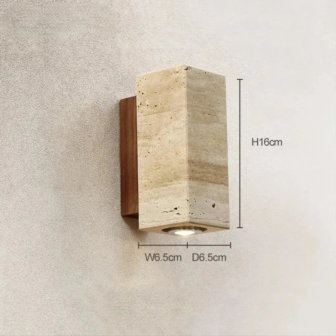 Japandi Travertine Stone Outdoor - indoor LED Wall Lamp – Solvar lampasa.com