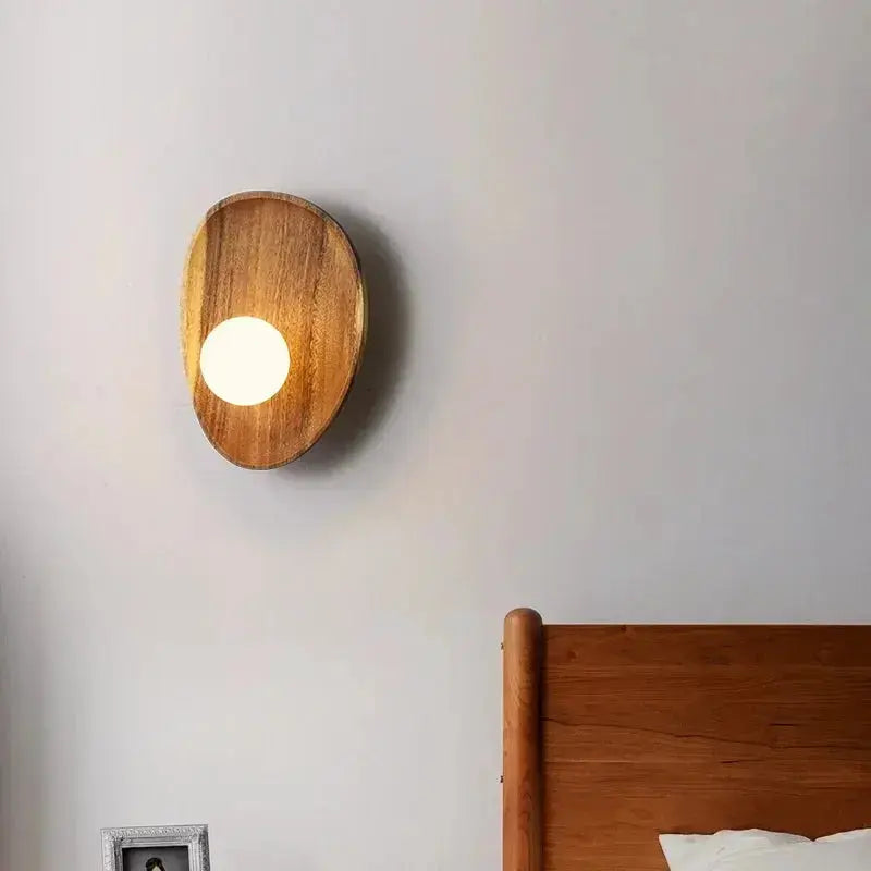 Vintage Wooden & Glass LED Wall Lamp – Aage Lampasa.com