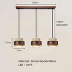 Josefin – Natural Stone & Wood LED Pendant Lamp Lampasa.com