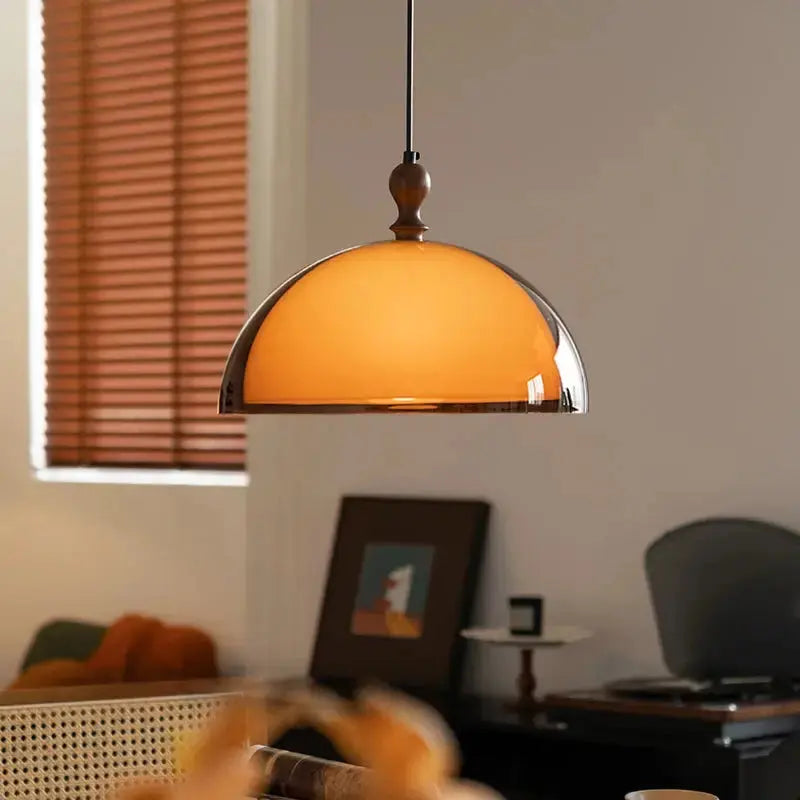 Marvella – Vintage Bauhaus Orange LED Pendant Lamp Lampasa.com