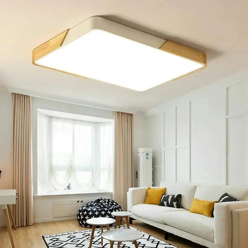 Aren – Modern LED Ceiling Lamp with Wooden Edge for Warm, Stylish Lighting Kozyled