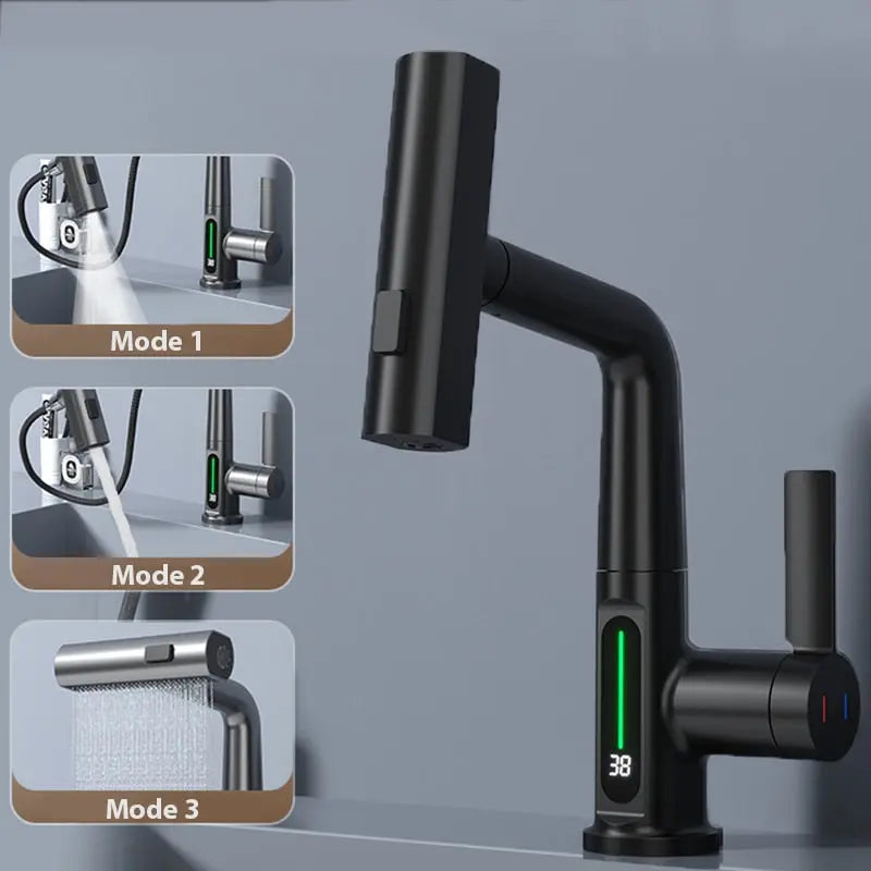 Unique Design Digital Display Waterfall Basin faucet Vidar SPINGAR.COM
