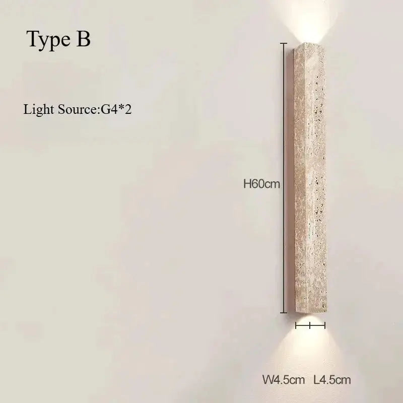 Japandi Travertine Long LED Wall Sconce – Sorell lampasa.com