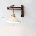 Roald – Japanese Retro LED Wall Lamp with Folding Design in Walnut Finish Lampasa.com