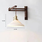 Roald – Japanese Retro LED Wall Lamp with Folding Design in Walnut Finish Lampasa.com