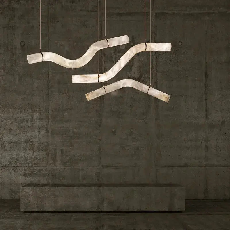 Hasteinn – Dimmable LED Pendant Light with Creative Marble Tube Design for Dining Tables and Bars Kozyled.com