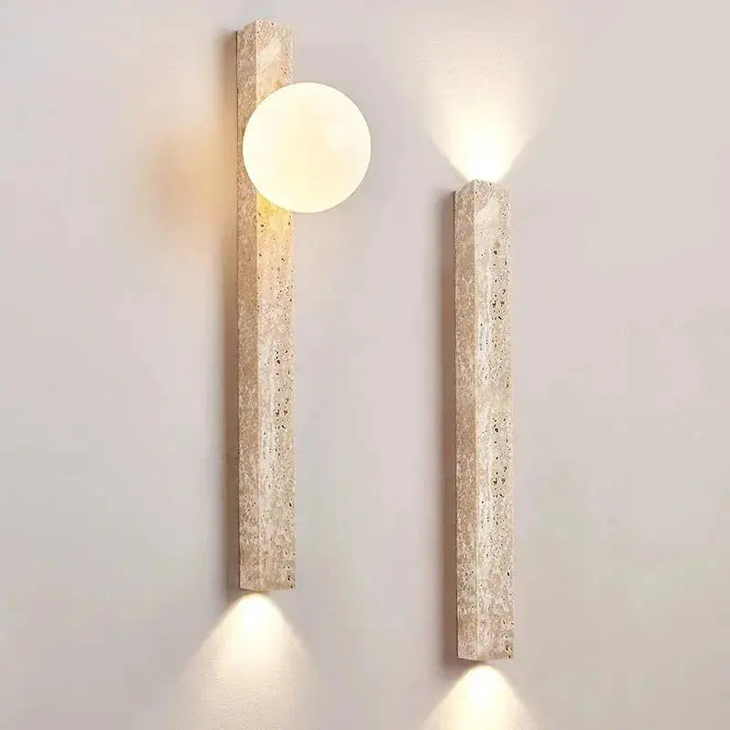 Japandi Travertine Long LED Wall Sconce – Sorell lampasa.com