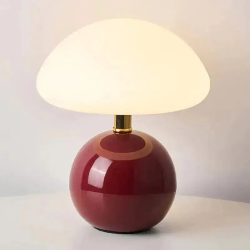 Tora – Small Ceramic LED Table Lamp in Modern Mushroom Design Lampasa.com
