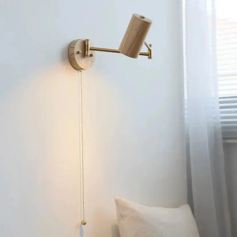 Virean – Modern Wooden Arm Pull Switch LED Wall Lamp Lampasa.com