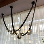 Krystof – Nordic Dimmable LED Pendant Light with Glass Shade and Leather Belt Suspension Kozyled.com