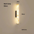 Albert – Dimmable Linear LED Pendant Light with White Alabaster Marble Design Kozyled.com
