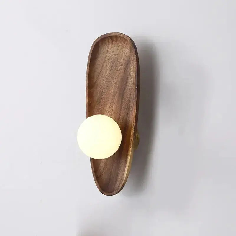 Vintage Wooden & Glass LED Wall Lamp – Aage Lampasa.com