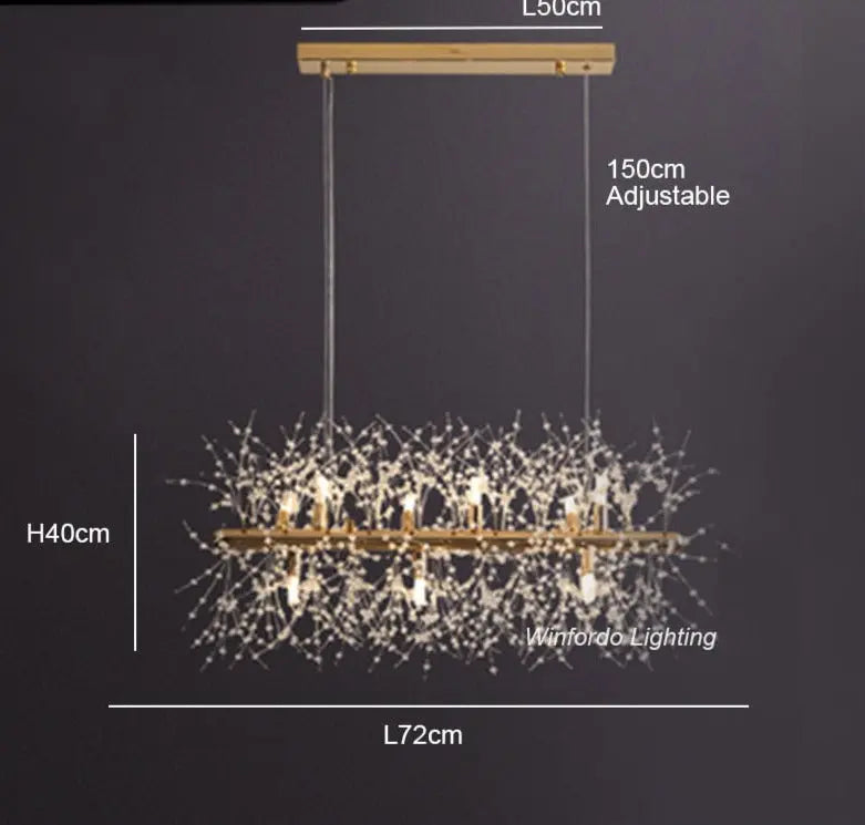 Modern Crystal Dandelion LED Pendant Lamp Oskar SPINGAR.COM