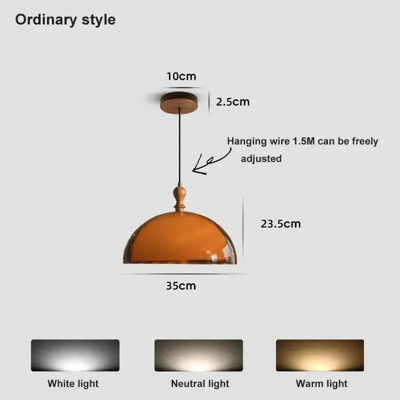 Marvella – Vintage Bauhaus Orange LED Pendant Lamp Lampasa.com