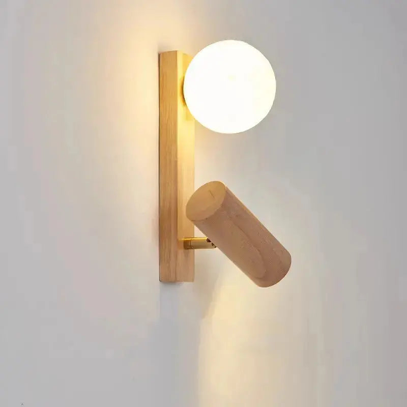 Nordic wooden swivel LED spotlight wall lamp – Elvyn Lampasa.com