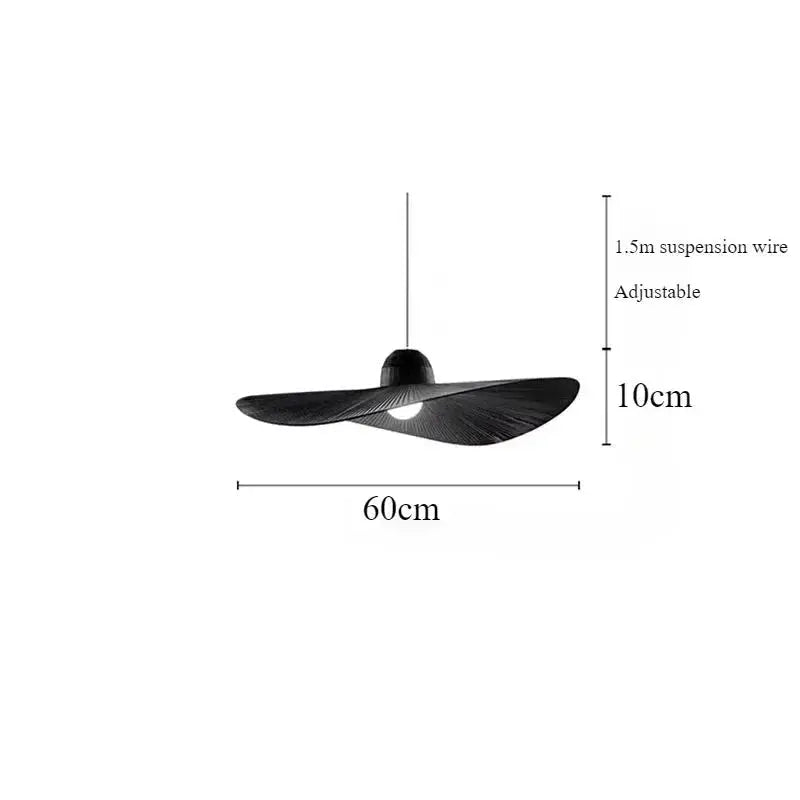 Rayna – Nordic LED Pendant Light with Straw Hat inspired Design Kozyled.com