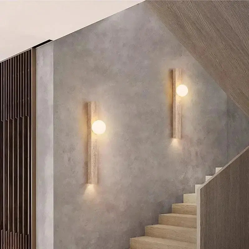 Japandi Travertine Long LED Wall Sconce – Sorell lampasa.com