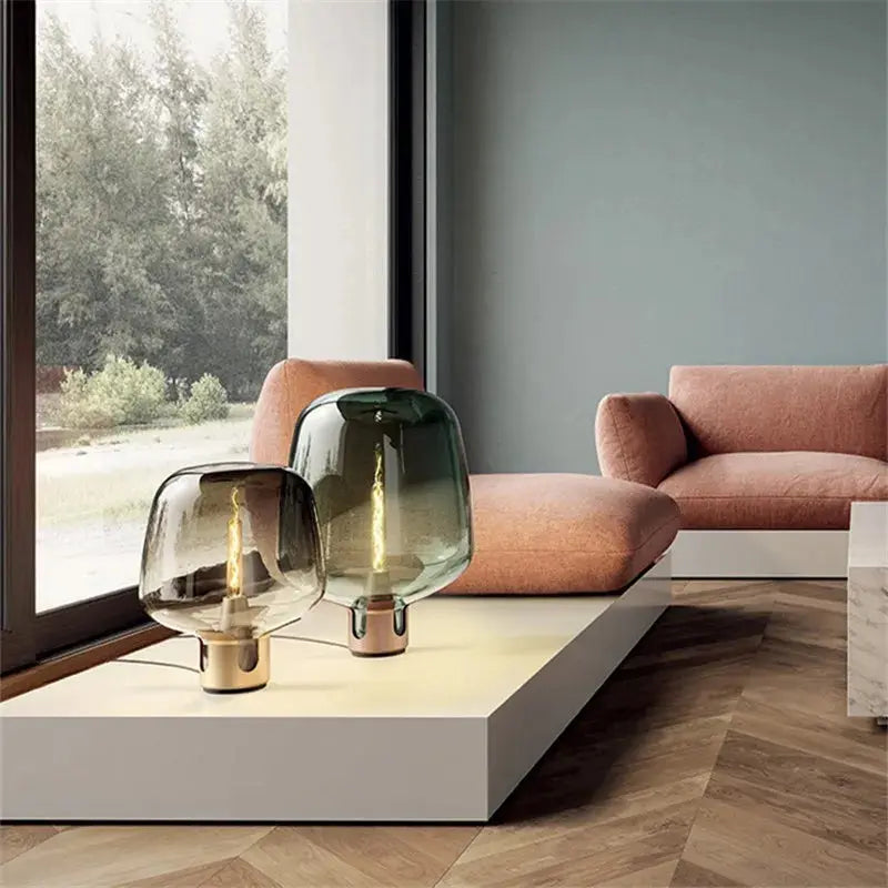 Jens – Modern Italian Blown Glass LED Table Lamp with Sleek Design Kozyled