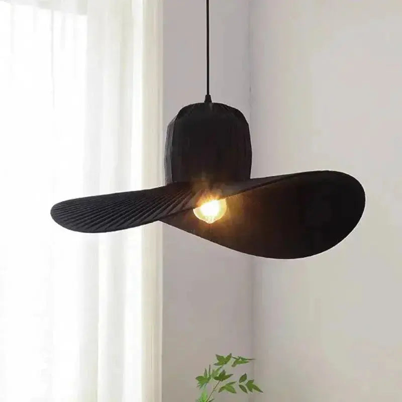 Rayna – Nordic LED Pendant Light with Straw Hat inspired Design Kozyled.com