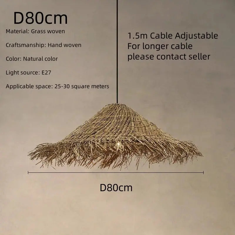 Henrick – Handmade Rattan LED Pendant Light for Natural and Boho Interiors Kozyled.com