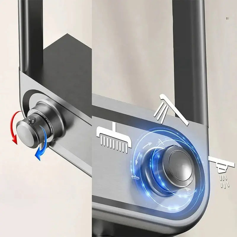 New Design Luxury Thermostatic Smart Rain Shower System with LED light, Digital Display and Swivel Shower Head SPINGAR.COM