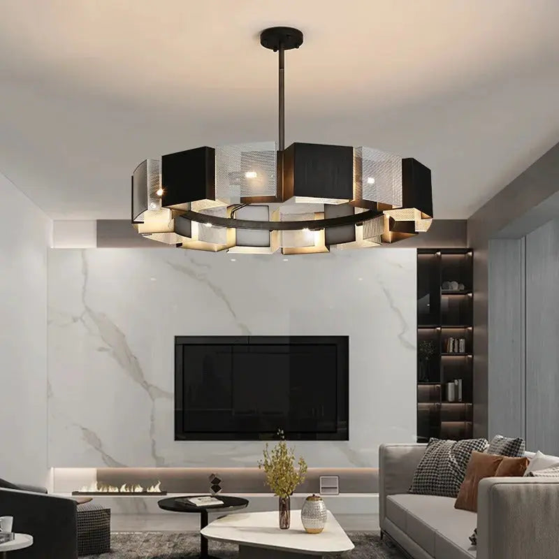 Postmodern Black Metal LED Chandelier Judy™ Spingar.com