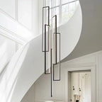 Scandinavian Design luxury Geometry LED Staircase Long Chandelier Sunniva SPINGAR.COM